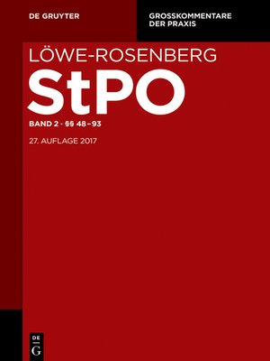 cover image of StPO Band 2 §§ 48-93